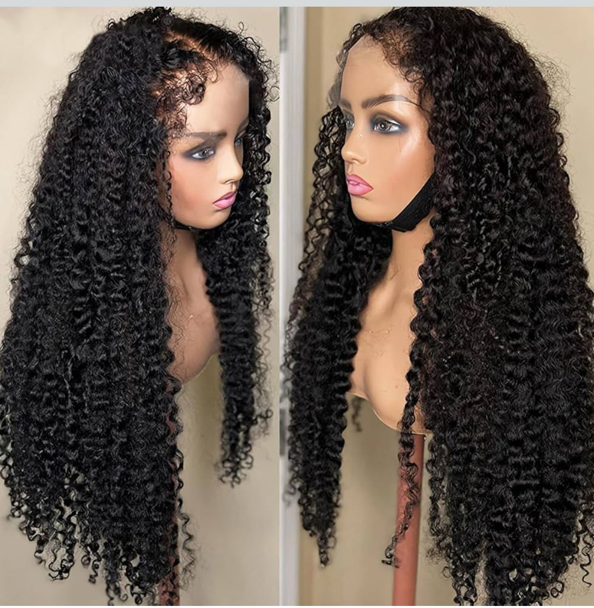 Kinky Edges Deep Wave HD Lace like Skin Human Hair Wig 250 Density
