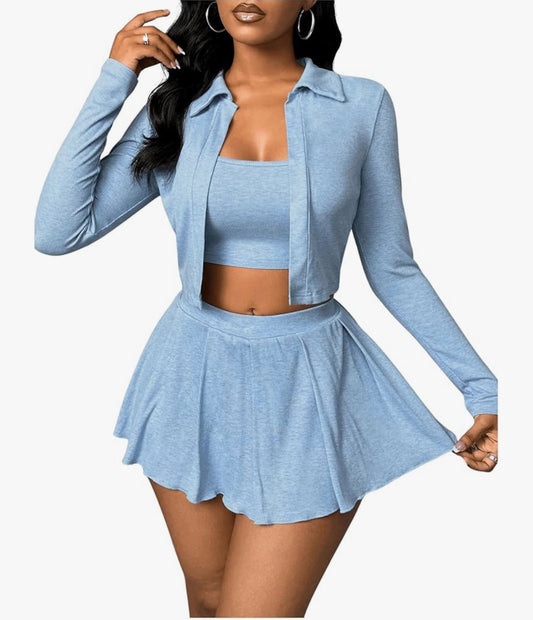 Boujee Chill Three-Piece Skirt Set